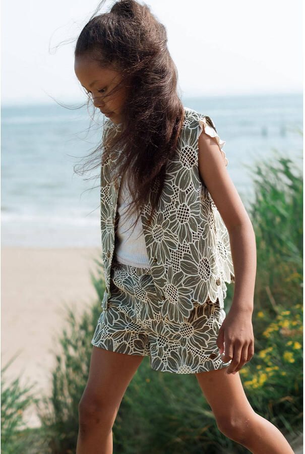 LIKE FLO Meisjes Blazers Colette Flower Gilet Olijf