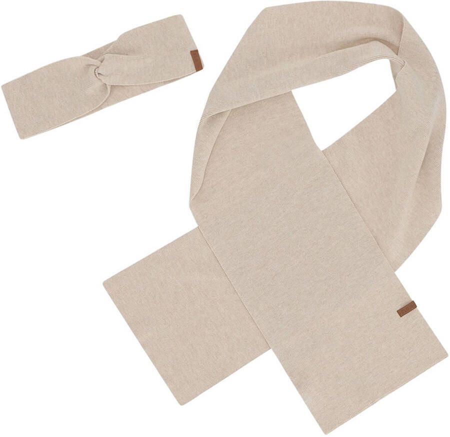 Like Flo hoofdband + sjaal crème Muts sjaal Ecru Meisjes Polyester Effen maat 104-128