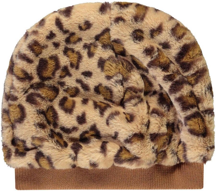 Like Flo Muts Beige Meisjes Katoen Panterprint SIZE1