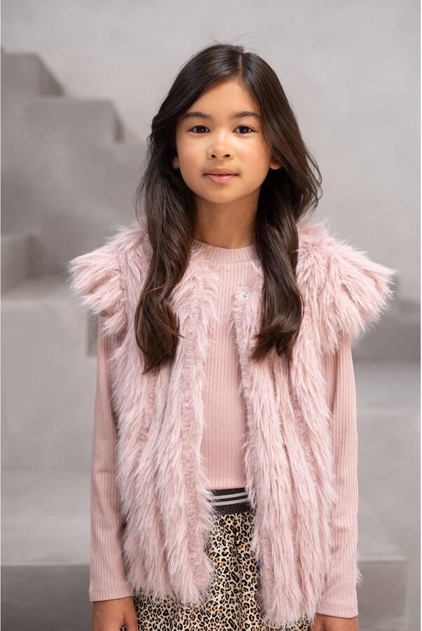 LIKE FLO Meisjes Blazers Doutze Fur Bodywarmer Lichtroze - Foto 2