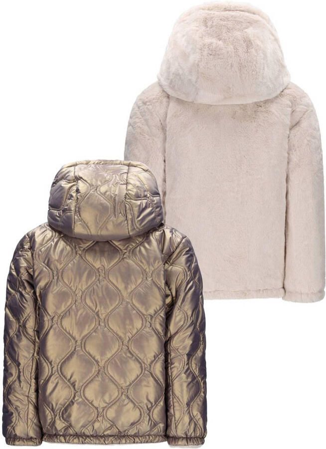 Like Flo imitatiebonten reversible jas beige - Foto 2
