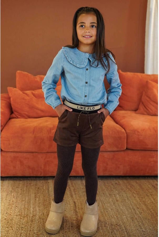 LIKE FLO Meisjes Broeken Faylinn Flo Faux Leather Short Bruin - Foto 4