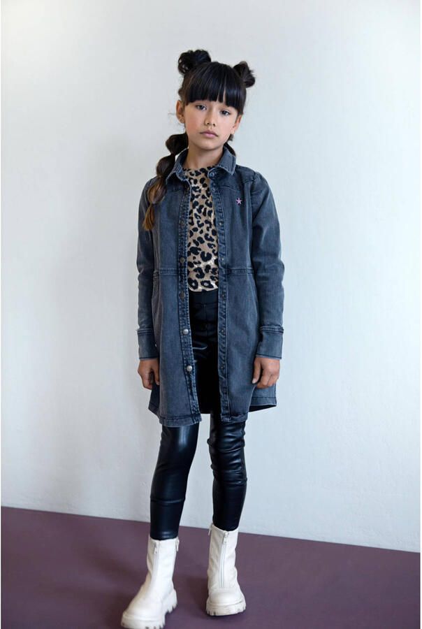 Like Flo imitatieleren skinny broek zwart Meisjes Imitatieleer 152