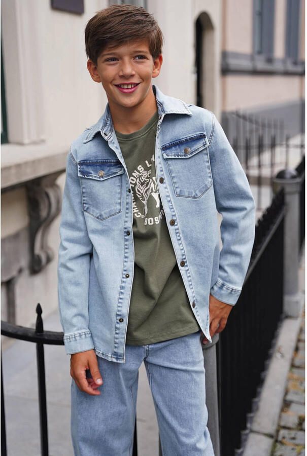 Like Flo junior denim casual overhemd lichtblauw - Foto 3
