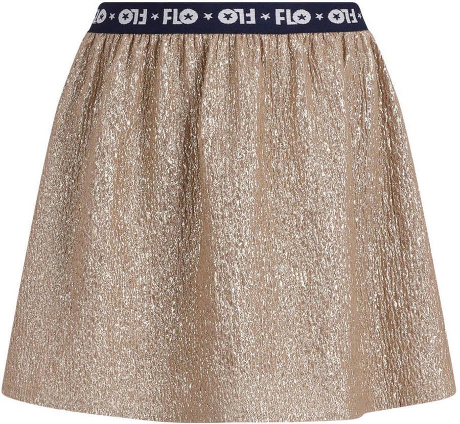 Like Flo korte A-lijn rok met glitters goud Meisjes Polyester Effen