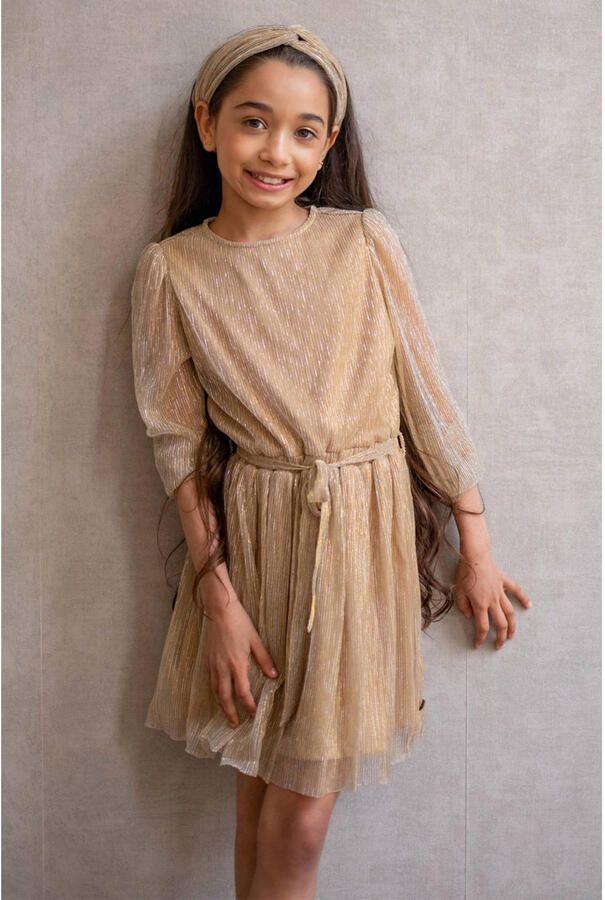 LIKE FLO Meisjes Jurken Maze Flo Plissee Dress Goud - Foto 4