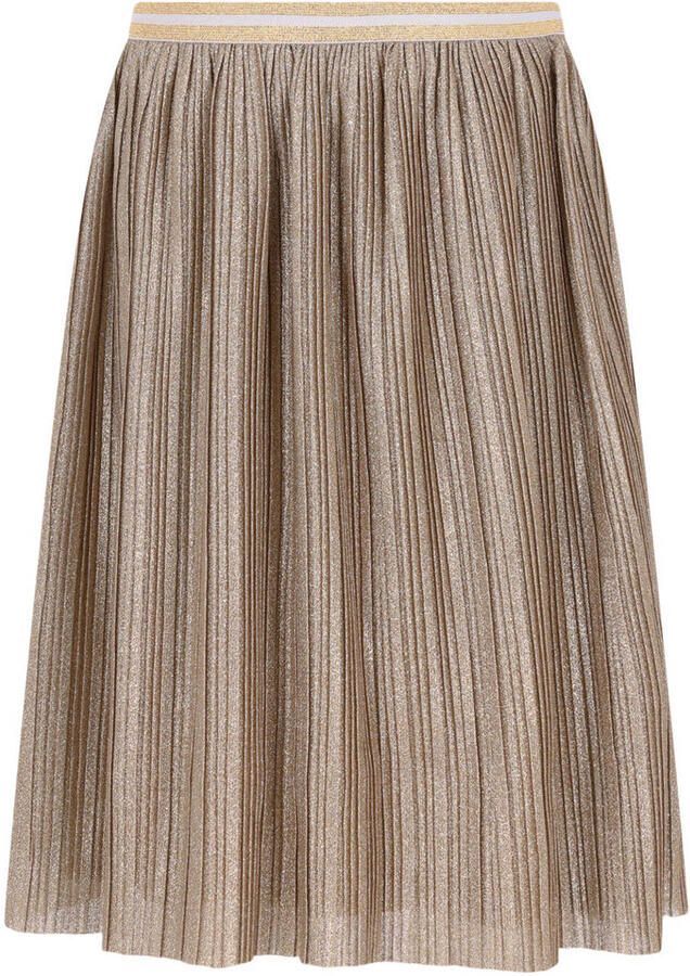 Like Flo midi plissé rok met glitters goud