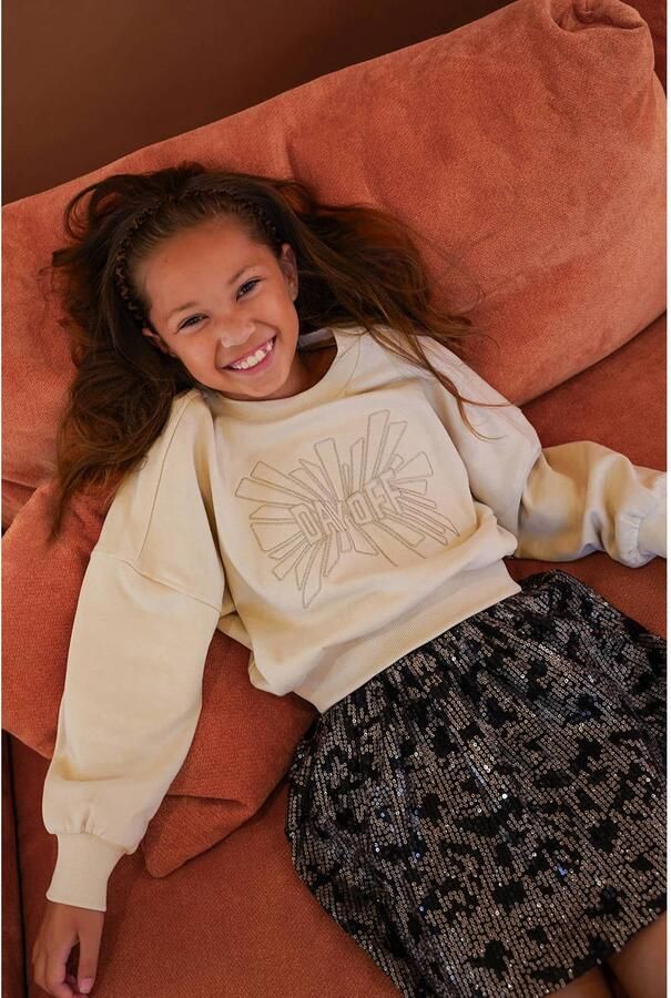 Like Flo oversized sweater met print ecru - Foto 2