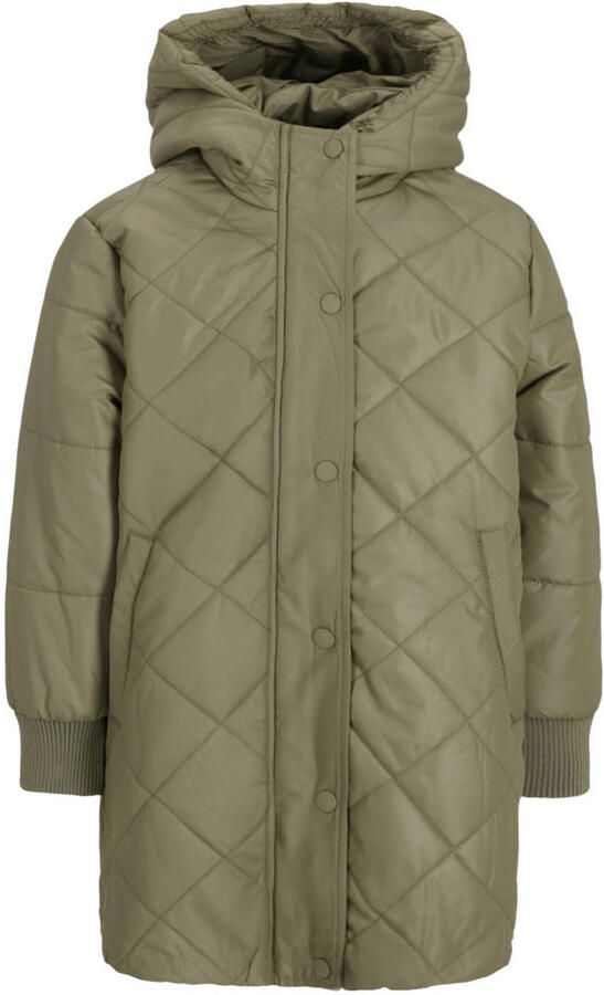 Like Flo quilted winterjas met split groen