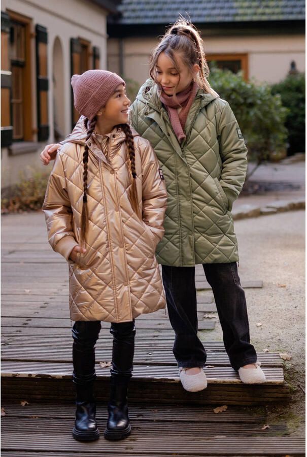 Like Flo quilted winterjas met split groen - Foto 2