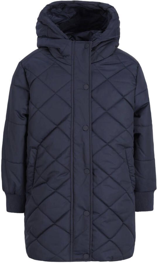 Like Flo quilted winterjas met split marineblauw