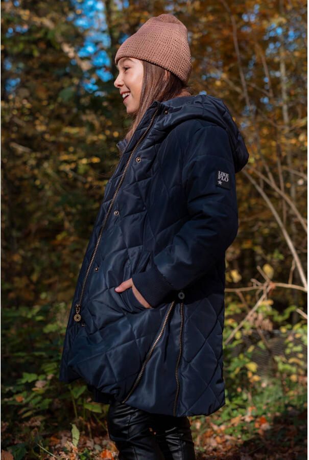 Like Flo quilted winterjas met split marineblauw - Foto 2