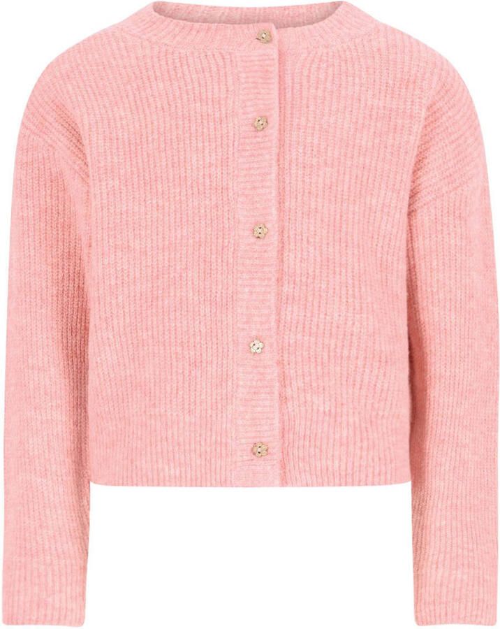 Like Flo rechtvallend gebreid vest roze
