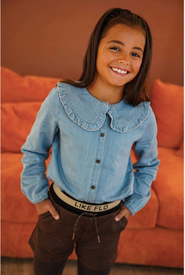 Like Flo rechtvallende blouse met ruches lichtblauw - Foto 3