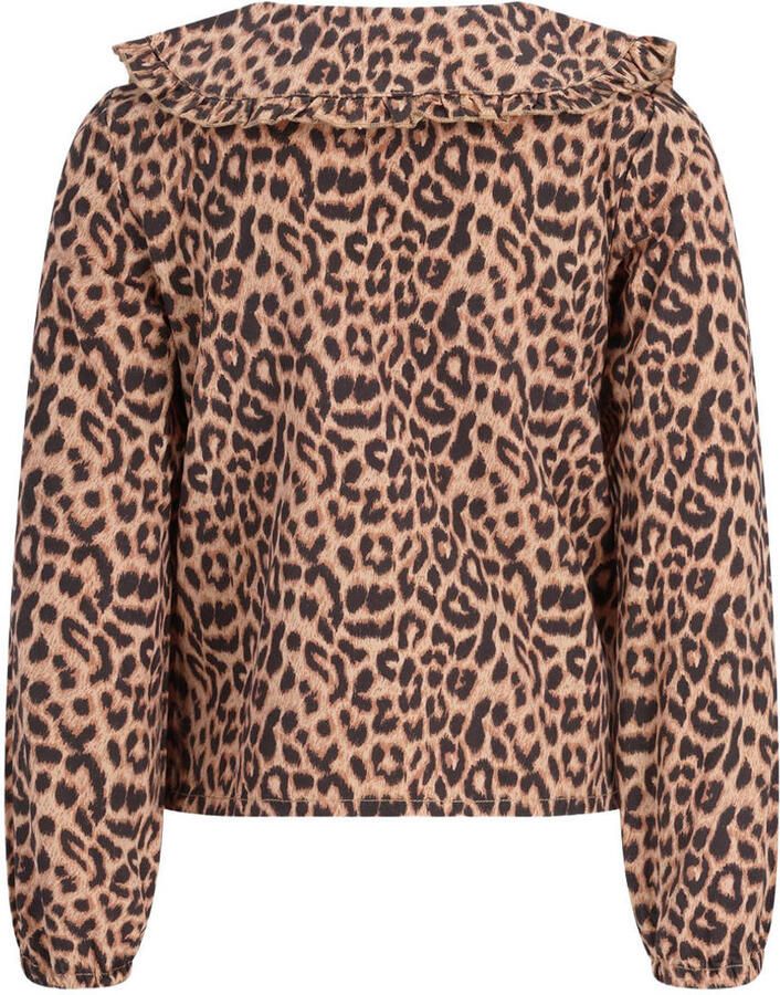 Like Flo rechtvallende blouse met split en panterprint bruin - Foto 2