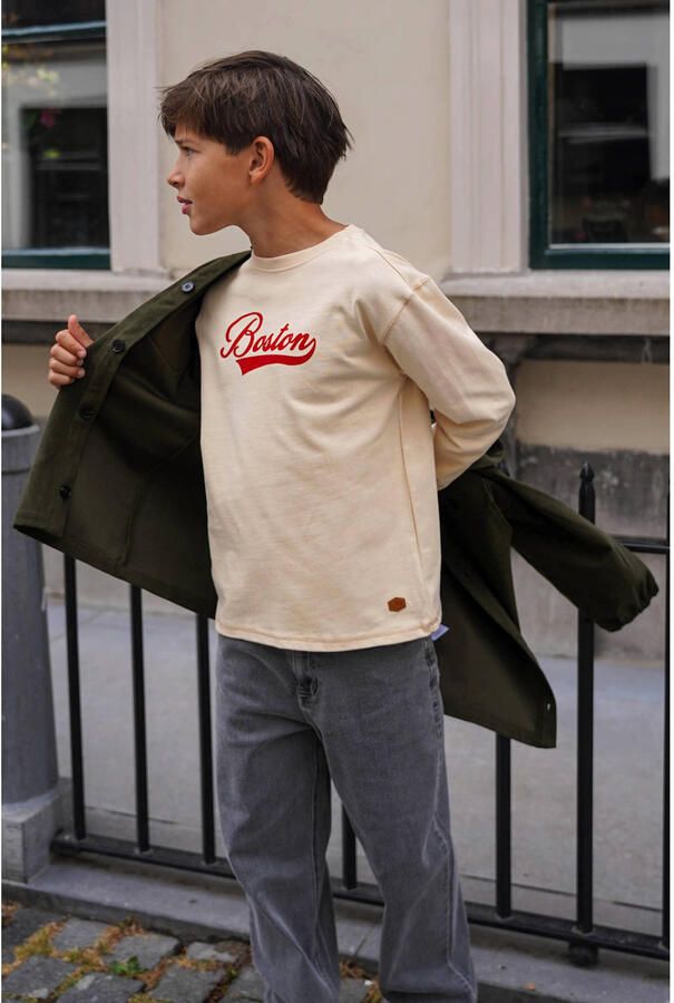 Like Flo rechtvallende longsleeve met print crème - Foto 3