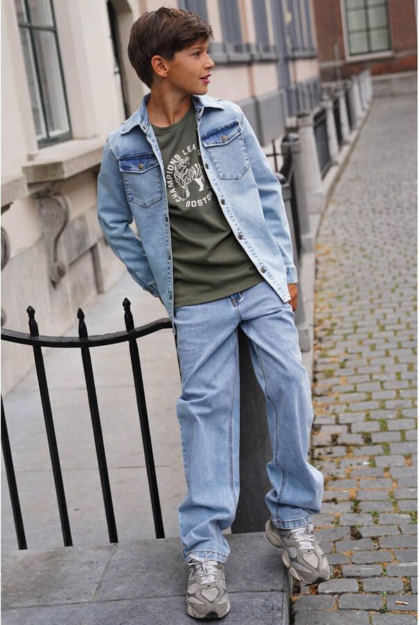 Like Flo rechtvallende longsleeve met print groen
