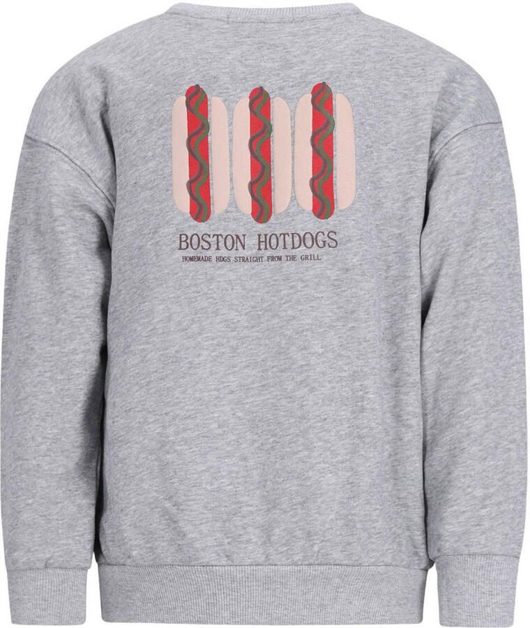 Like Flo rechtvallende sweater met backprint grijs - Foto 2