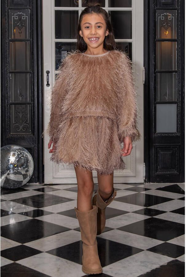 Like Flo rechtvallende top met franjes en glitters champagne - Foto 4