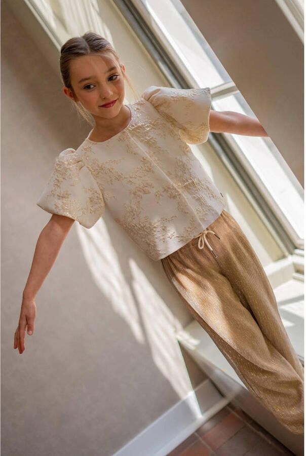 LIKE FLO Meisjes Broeken Flora Plissee Pants Goud - Foto 5
