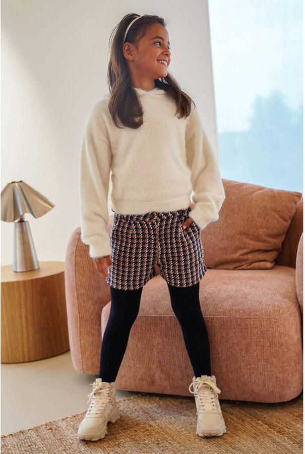 Like Flo regular fit regular waist pied-de-poule casual short paars - Foto 2