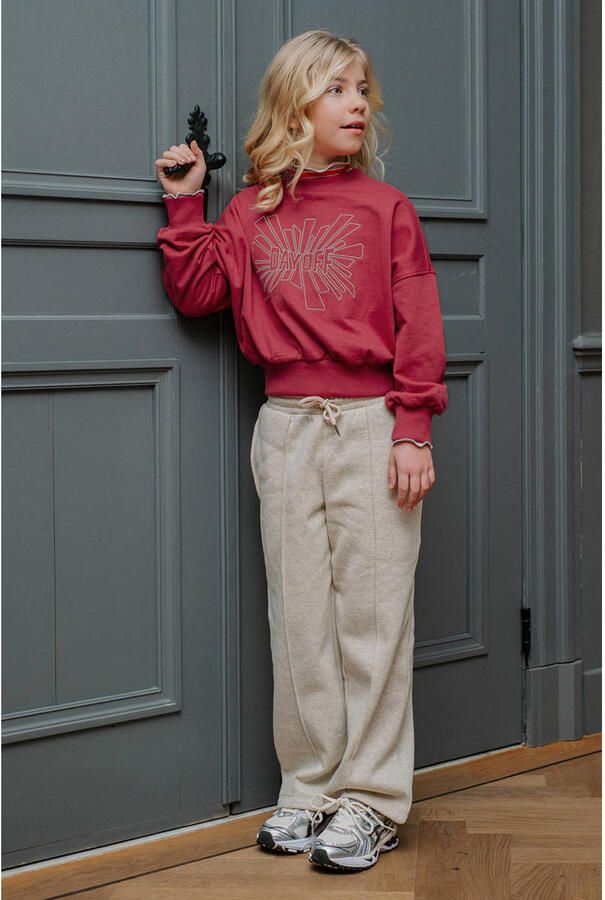 Like Flo regular waist straight leg gemêleerde joggingbroek beige - Foto 2