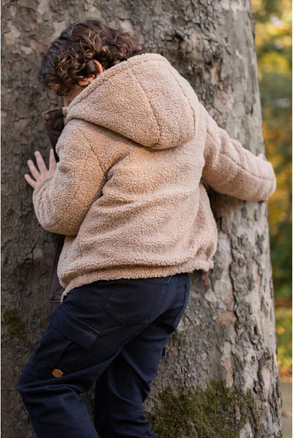 Like Flo reversible teddy winterjas donkerbruin - Foto 2