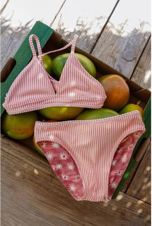 Like Flo reversible triangel bikini roodbruin creme roze - Foto 2