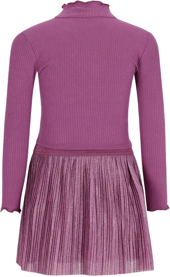 Like Flo semi-transparante plissé midi glitterjurk donkerpaars - Foto 2