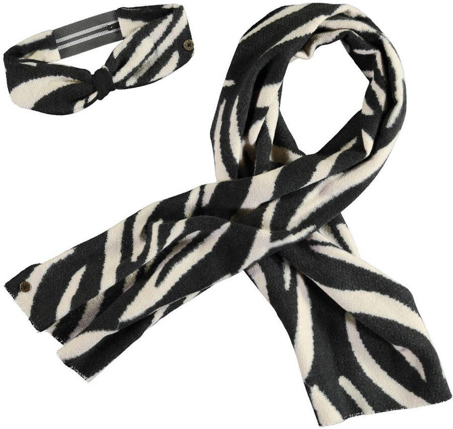 Like Flo sjaal + hoofdband zwart wit