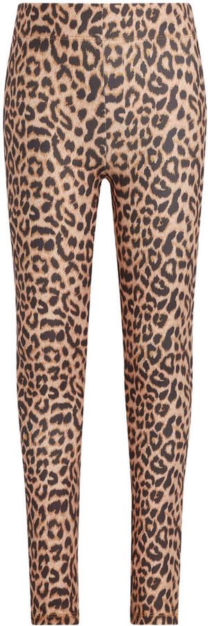 Like Flo slim fit legging met panterprint bruin