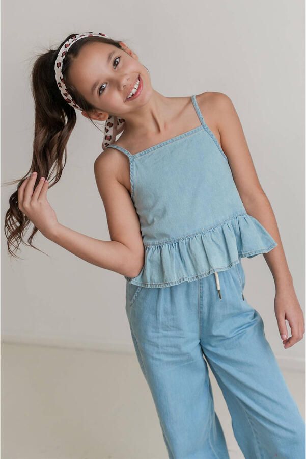 LIKE FLO Meisjes Tops & T-shirts Elif Chambrey Top Lichtblauw - Foto 5