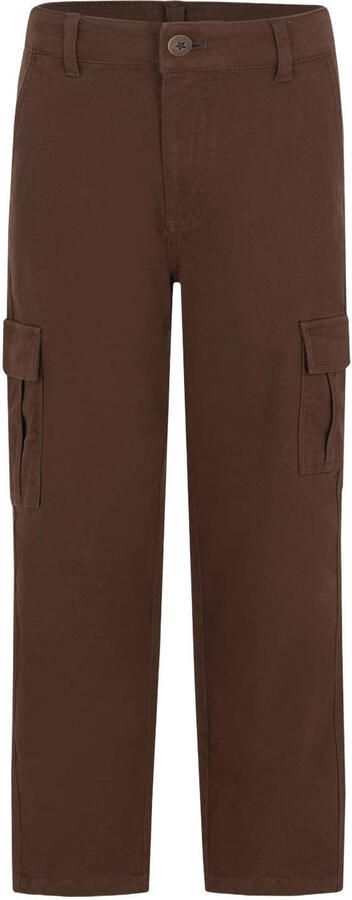 Like Flo straight leg cargobroek donkerbruin