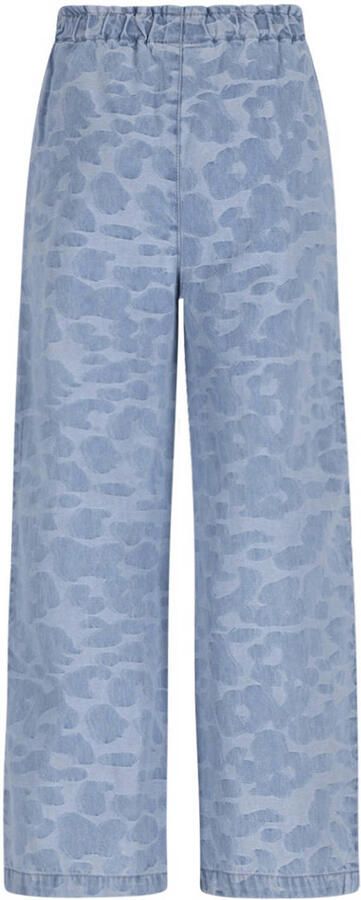 Like Flo straight leg jeans met panterprint light blue denim - Foto 3