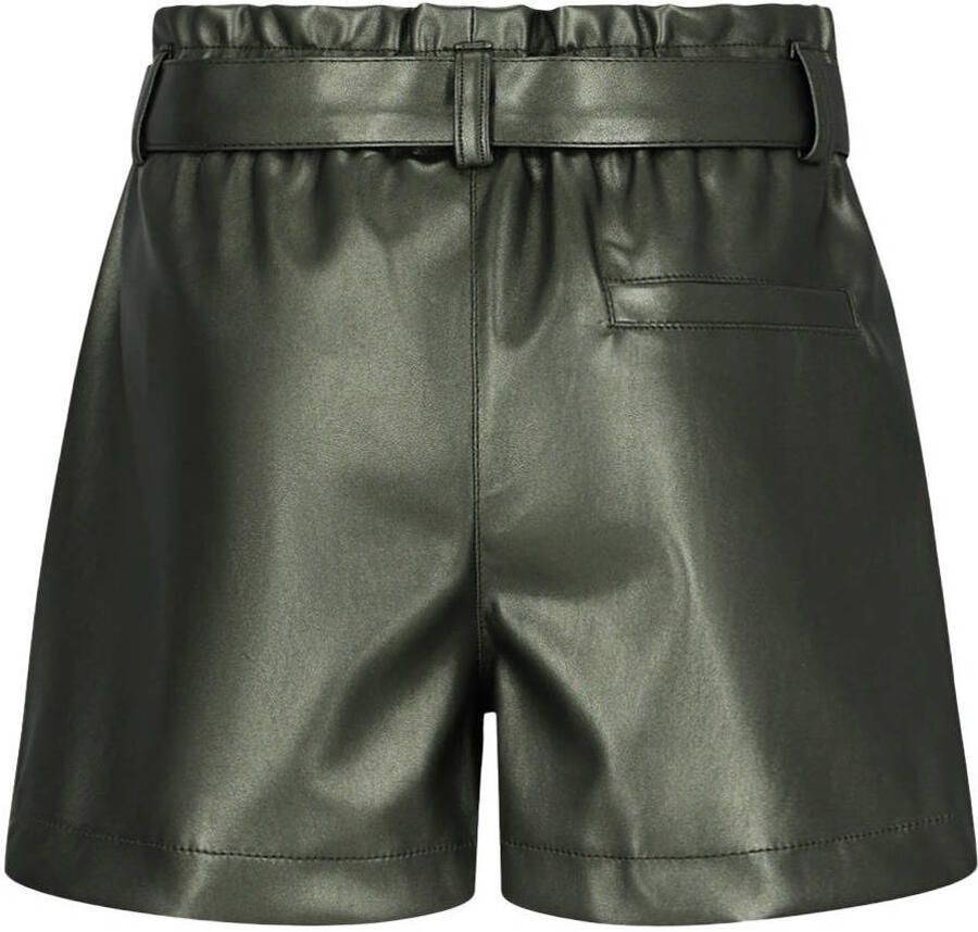 Like Flo suede imitatieleren regular cargo short groen - Foto 5