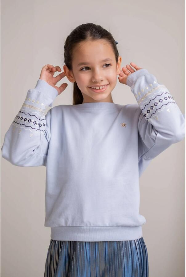 LIKE FLO Meisjes Truien & Vesten Donna Flo Sweater Lichtblauw - Foto 5