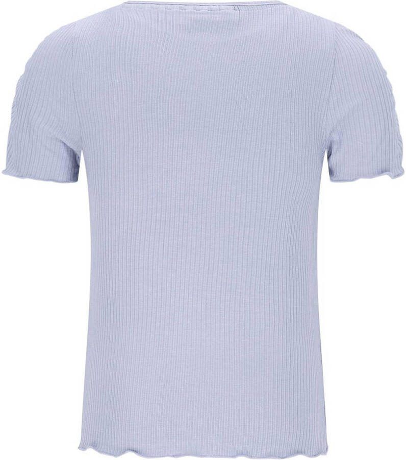Like Flo T-shirt lichtblauw rib gebreid
