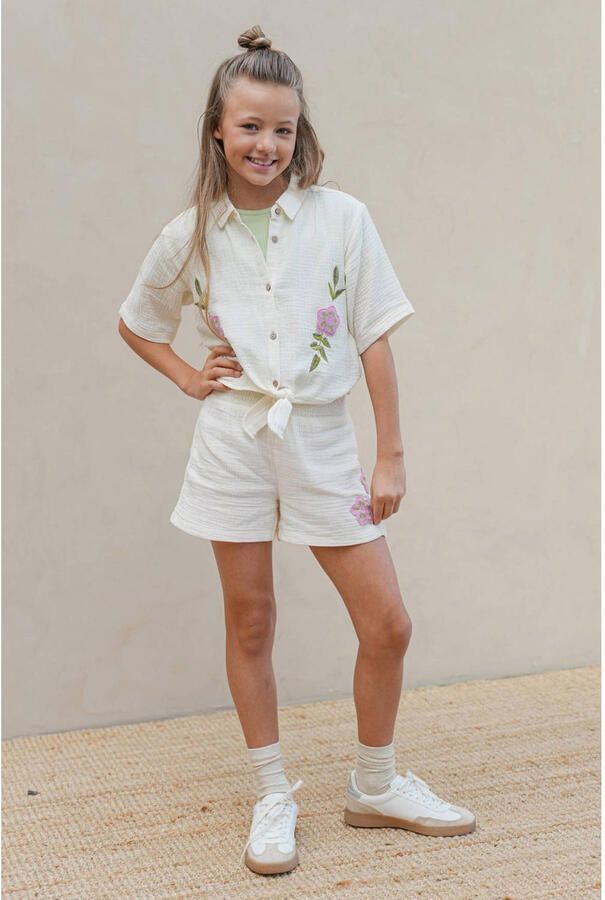 Like Flo T-shirt lichtgroen rib gebreid