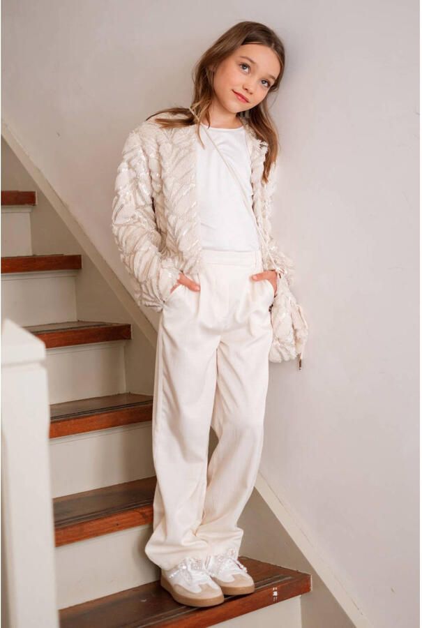 LIKE FLO Meisjes Tops & T-shirts Emma Flo Ruffle Sleeve Creme - Foto 4