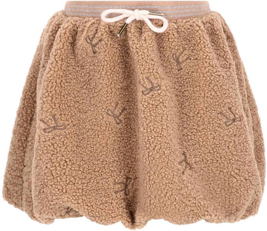 Like Flo teddy ballonrok met print lichtbruin