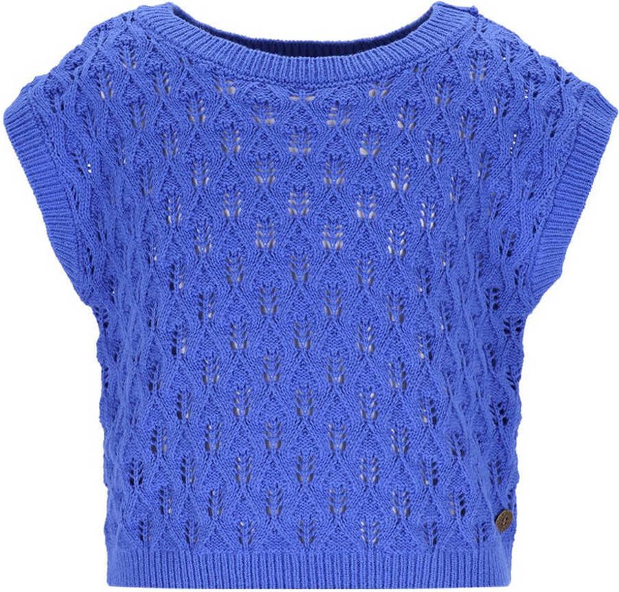 Like Flo top blauw grof gebreid