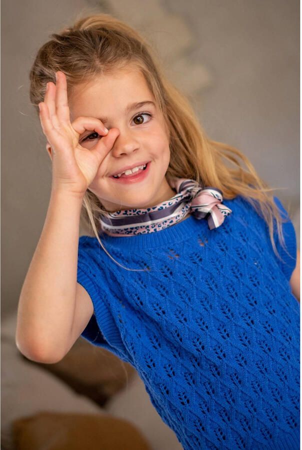 Like Flo top blauw grof gebreid - Foto 2