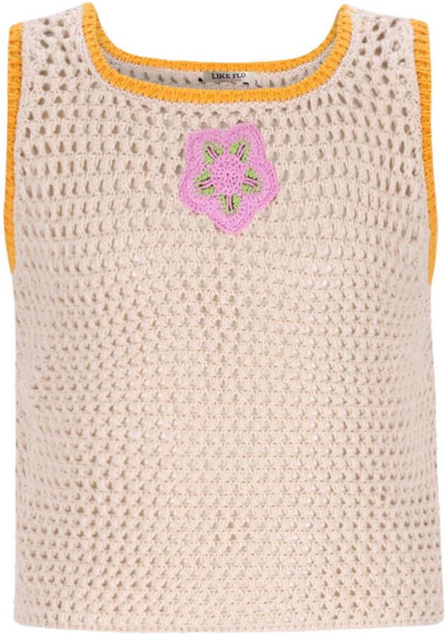 Like Flo top ecru crochet