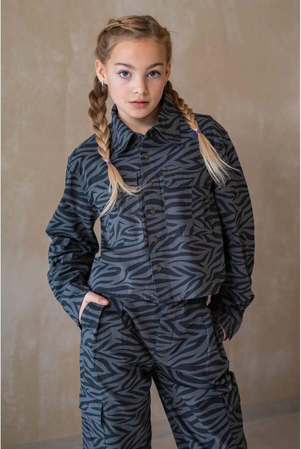LIKE FLO Meisjes Blouses Cassy Flo Overeshirt Antraciet - Foto 5