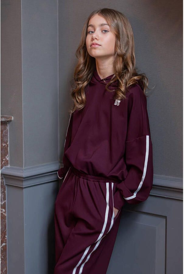 Like Flo Young boxy hoodie met backprint donkerrood - Foto 2
