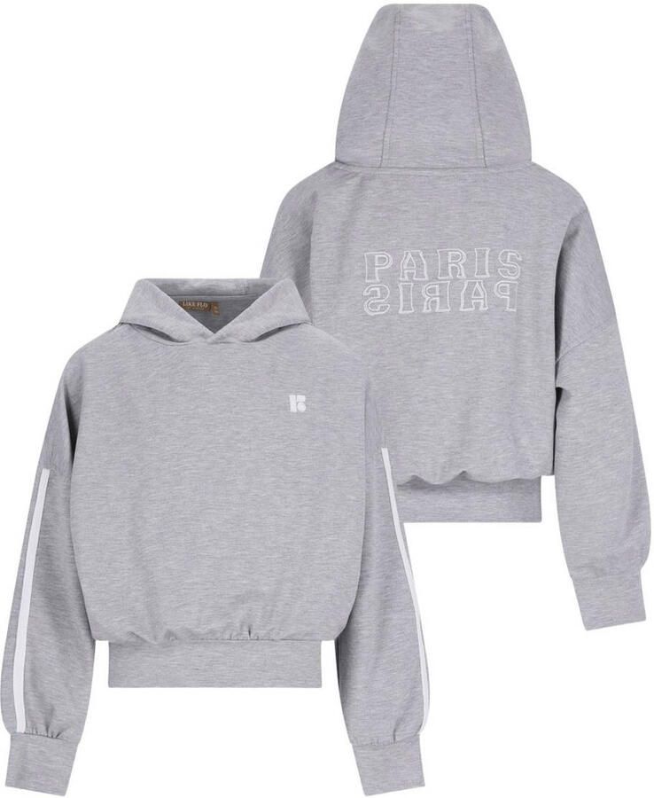 Like Flo Young boxy hoodie met backprint grijs