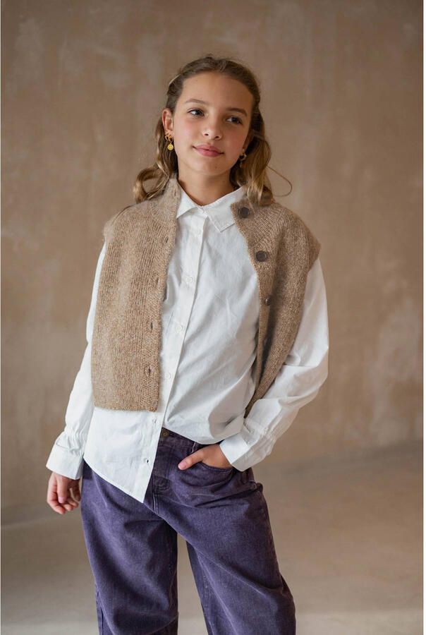 Like Flo Young gebreid vest zand