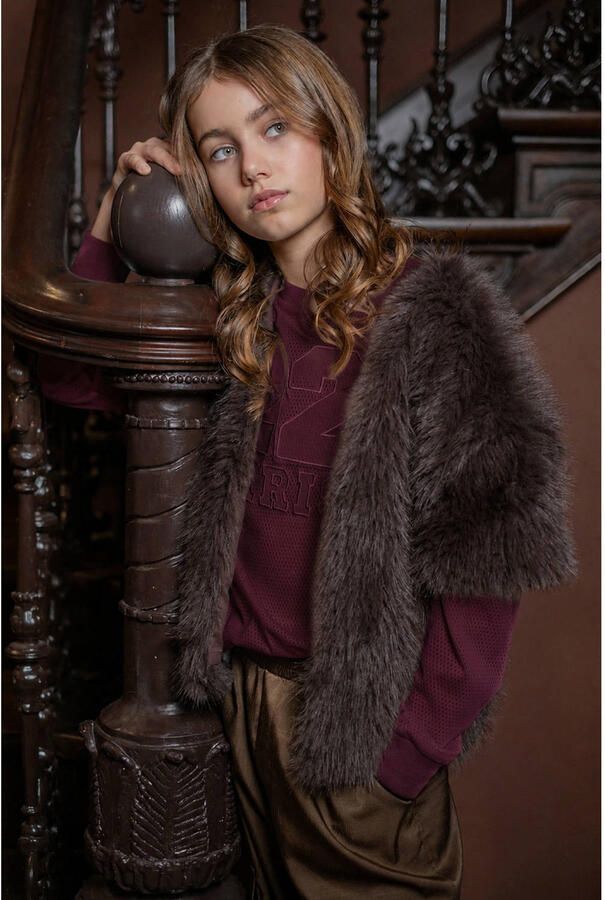 Like Flo Young imitatiebont vest donkerbruin - Foto 3