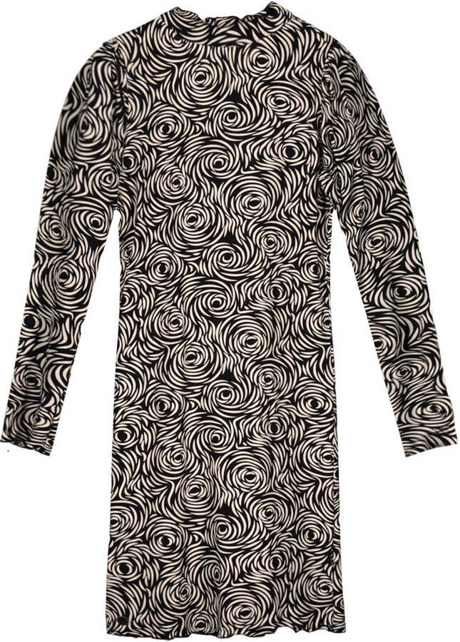 Like Flo Young jurk Monai met all over print antraciet wit - Foto 2