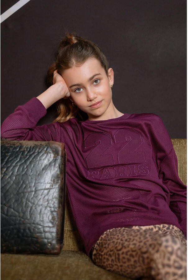 Like Flo Young oversized longsleeve met print donkerrood - Foto 2